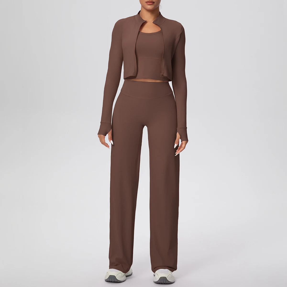 Éline Luxe Yoga Set – 3-Piece Wide Leg Edition