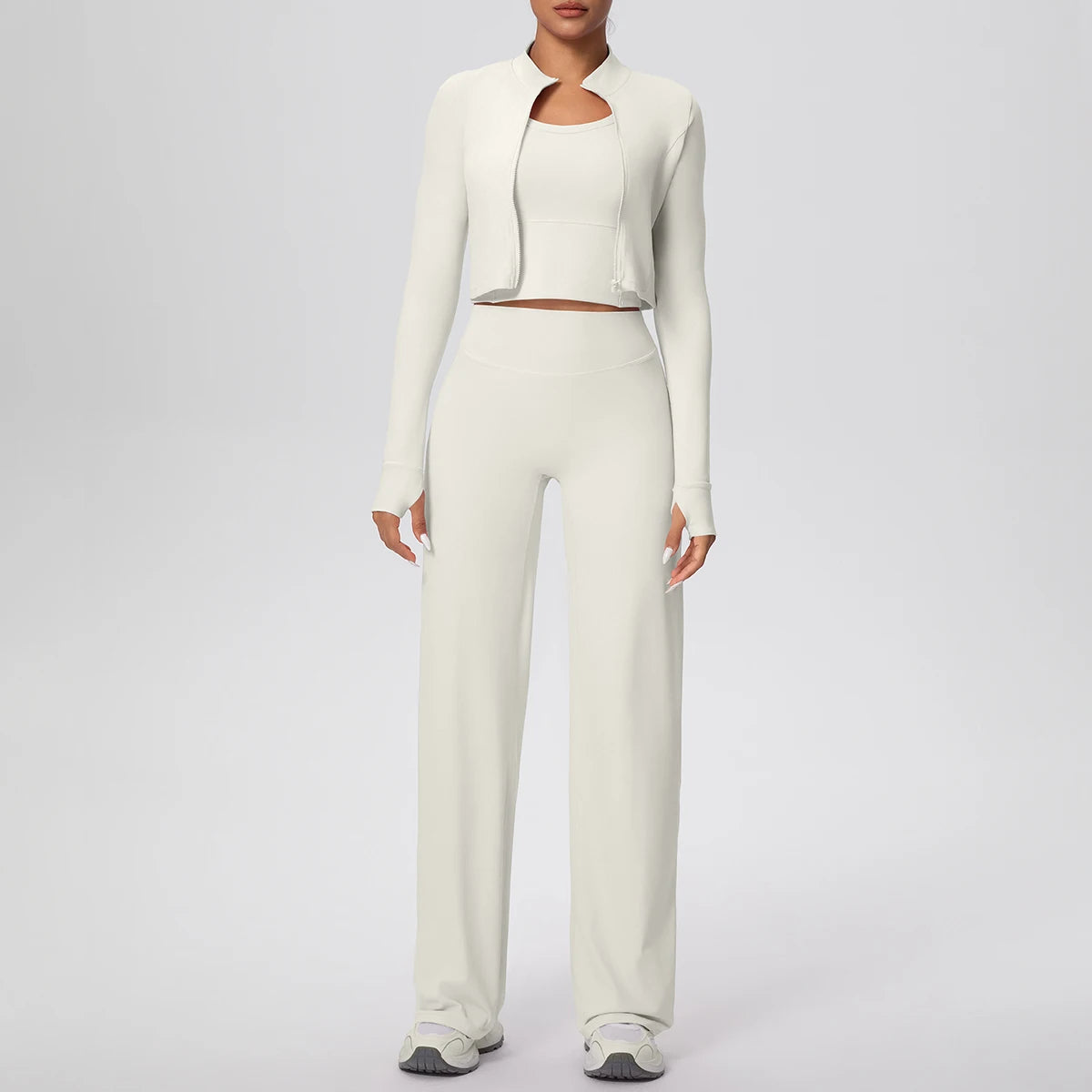 Éline Luxe Yoga Set – 3-Piece Wide Leg Edition