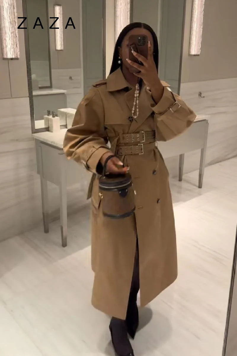 Éline Belted Trench Coat – Camel