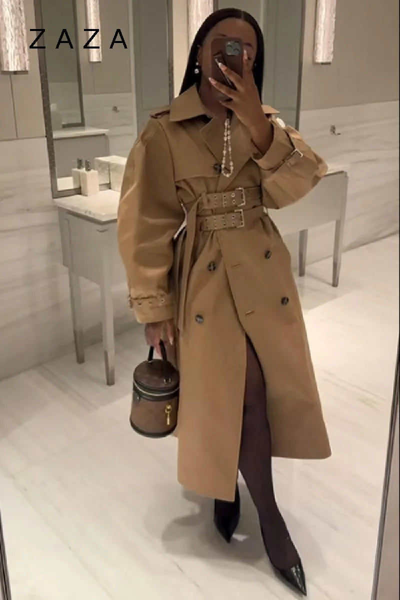 Éline Belted Trench Coat – Camel
