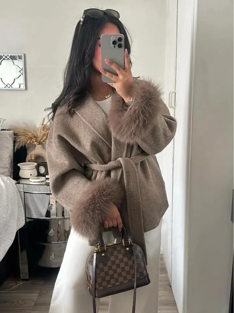 Éline Faux Fur Wool Coat – Luxe Edition